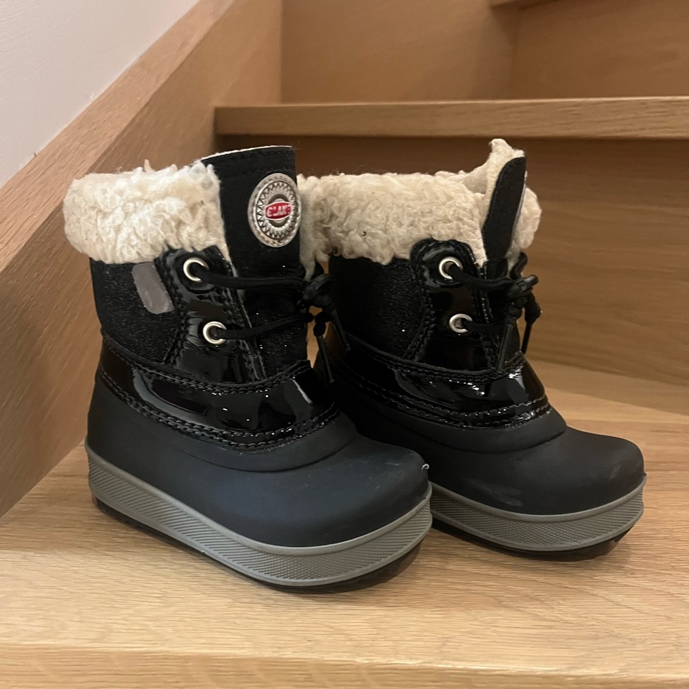 Olang Ape Lux Cozy Black Snow Boots for Toddlers